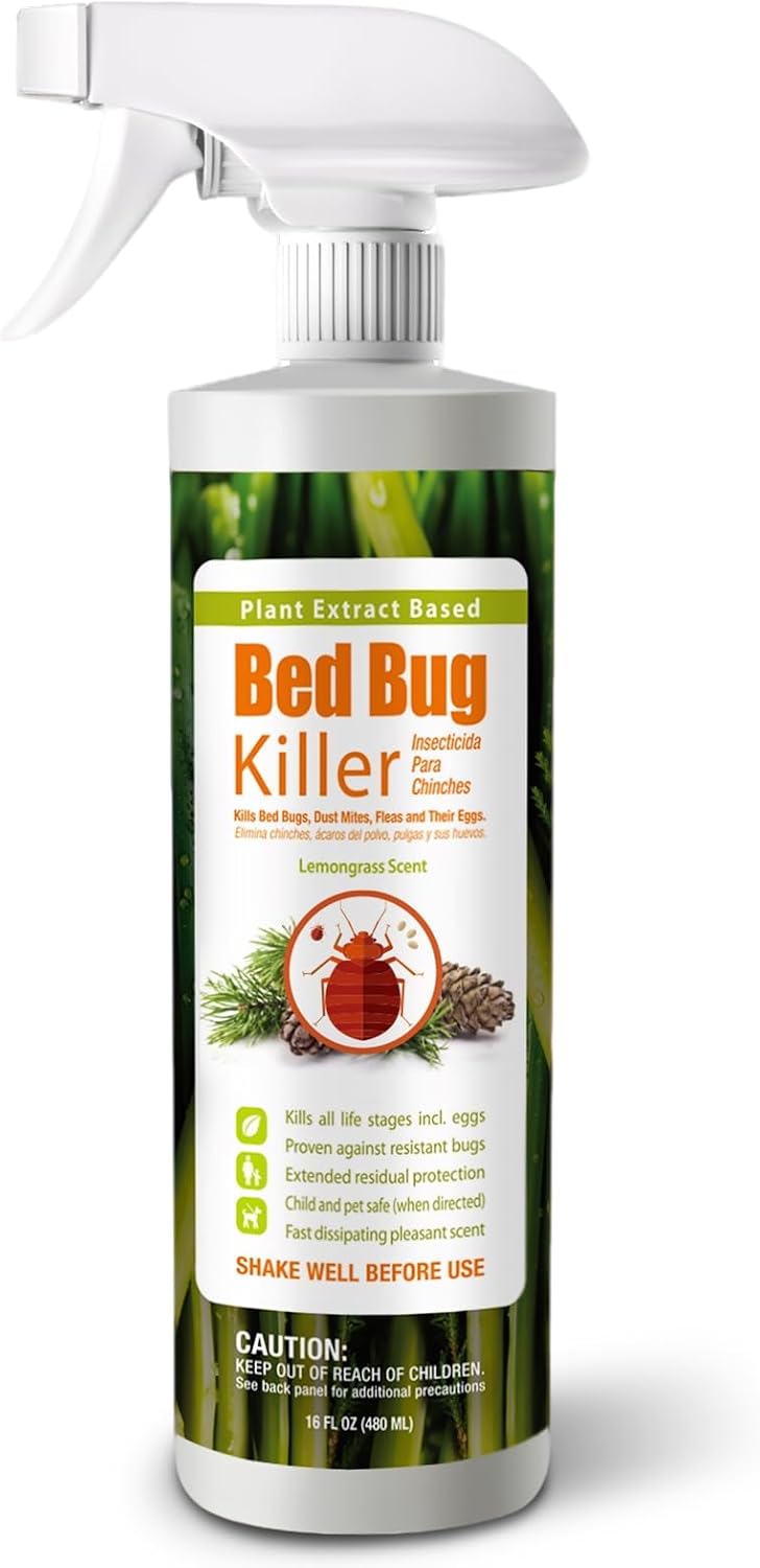 Bed Bug Killer 16 oz EcoVenger by EcoRaider, 100% Kill Efficacy, Bedbugs & Mites, Kills Eggs & The Resistant, Lasting Protection, USDA BIO-Certified, Plant Extract Based & Non-Toxic, Child & Pet Safe