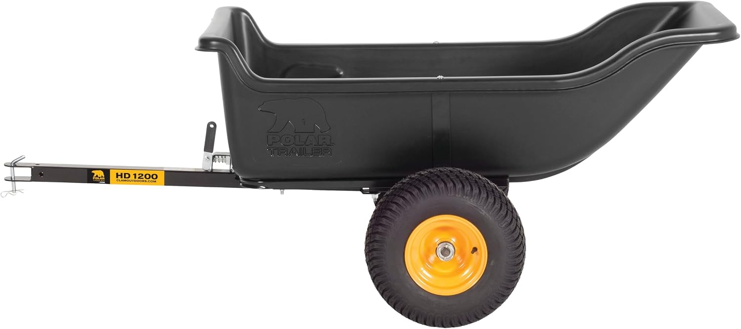 Polar TA1200 Tandem Axle Utility Trailer 1200 lb Capacity | 1200 lb Capacity, 15 Cubic Foot, TA1200, Wide Track Rubber Wheels, Black