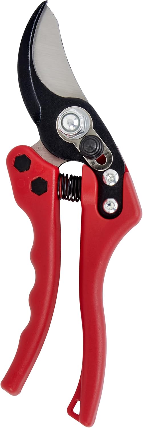 Corona BP 4180 Non-stick Steel Angled Bypass Hand Pruner - 5/8 inch Cut Capacity Stem and Branch Garden Shears, Red