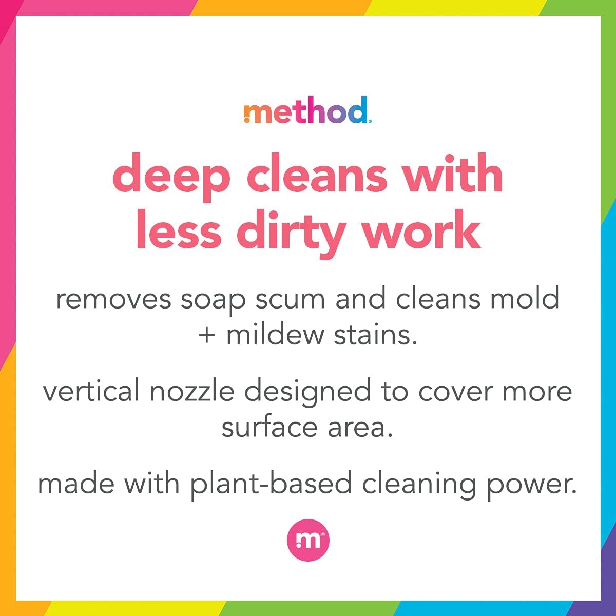 method Bathroom Cleaner, Eucalyptus Mint, 28 fl oz | Removes Mold + Mildew Stains, Helps Dissolve Soap Scum, Fights Grime on Shower, Tiles, Tub, Chrome, and Fixtures