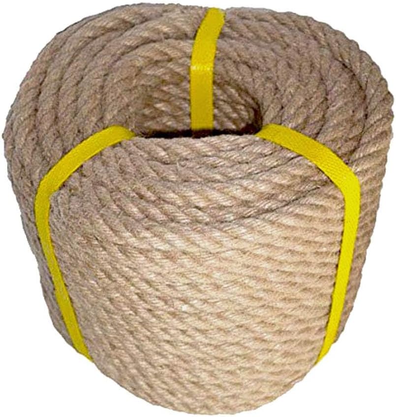 100% Natural Hemp Rope Twisted Jute Rope 100 Feet 1/2 Inch 4 Ply Hemp Ropes All Purpose Cord for Crafts