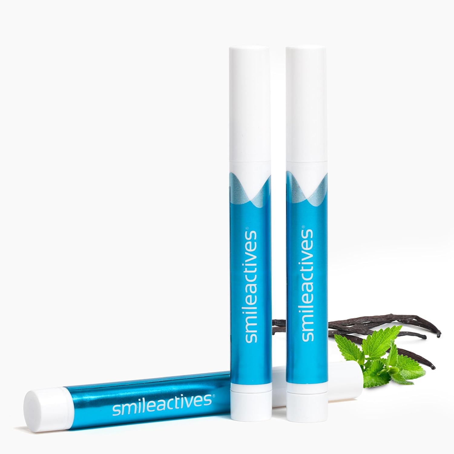 Smileactives Teeth Whitening Pen, Stain Remover Gel, Vanilla Mint, 2-Pack | Precision Brush-Tip Applicator, Dental-Grade Formula, Travel-Ready Design