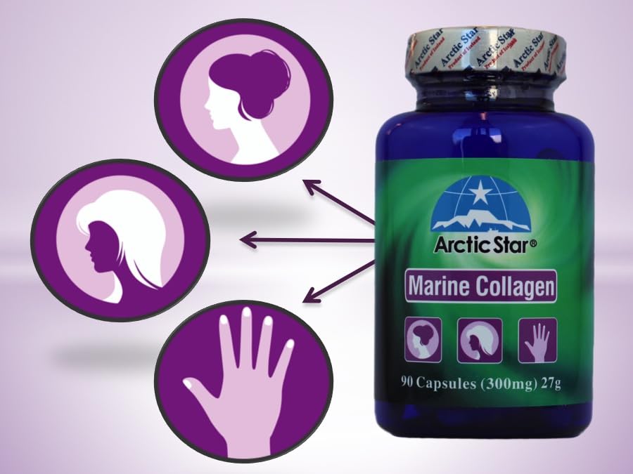 Arctic Star Marine Collagen-Vital Proteins Marine Collagen Peptides Supplement Pills for Healthy Skin Hair Nail - Hydrolyzed Collagen from Iceland