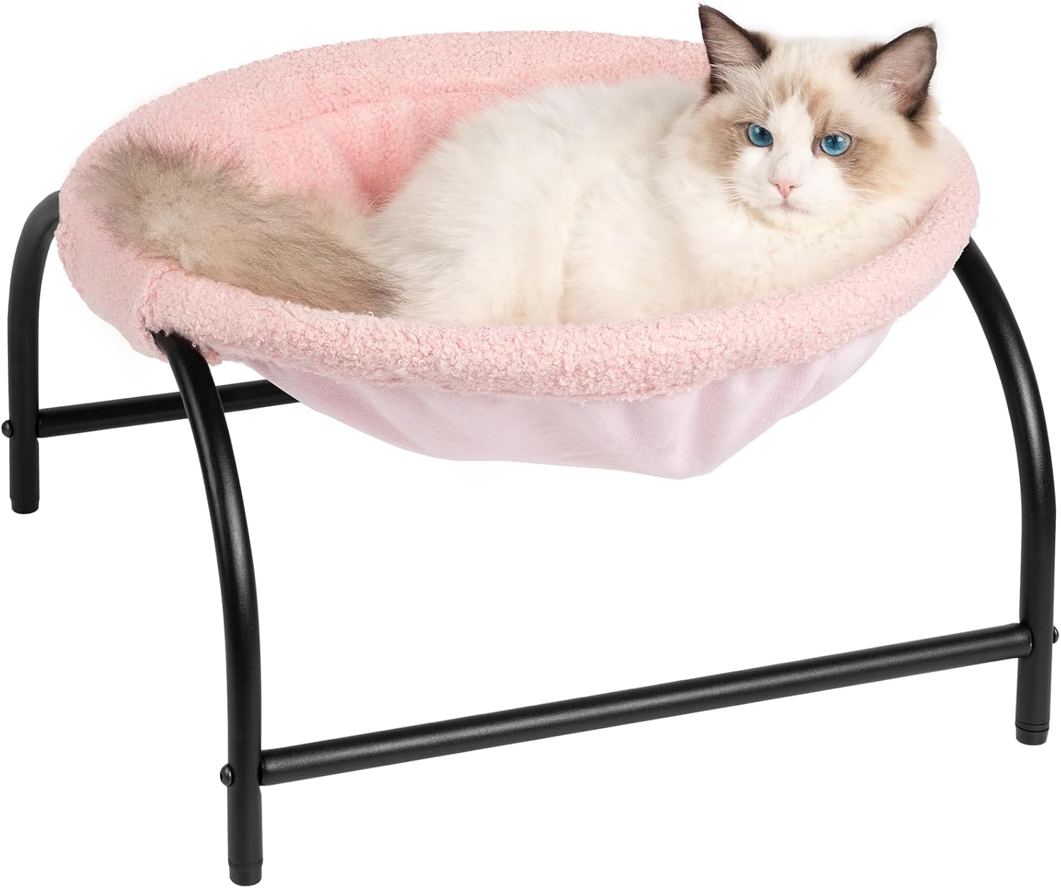 JUNSPOW Cat Bed Sleeping Cat Hammock, 16.9in x 16.9in x 9.5in, Grey