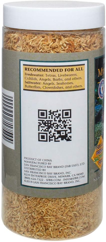 San Francisco Bay Brand Freeze-Dried Mysis Shrimp - Premium Fish Food for Live Fish, Shrimp Food
