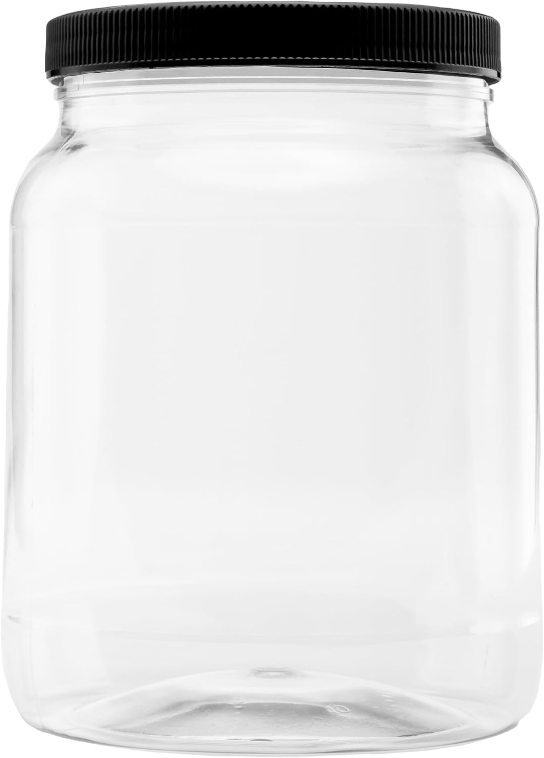 1 Pack - 128 oz (1 Gallon) Plastic Storage Jars with 110-400 Leak Proof Black Lids, Food Grade, BPA Free, Hand Wash Only (128oz, BLK, 1PK)