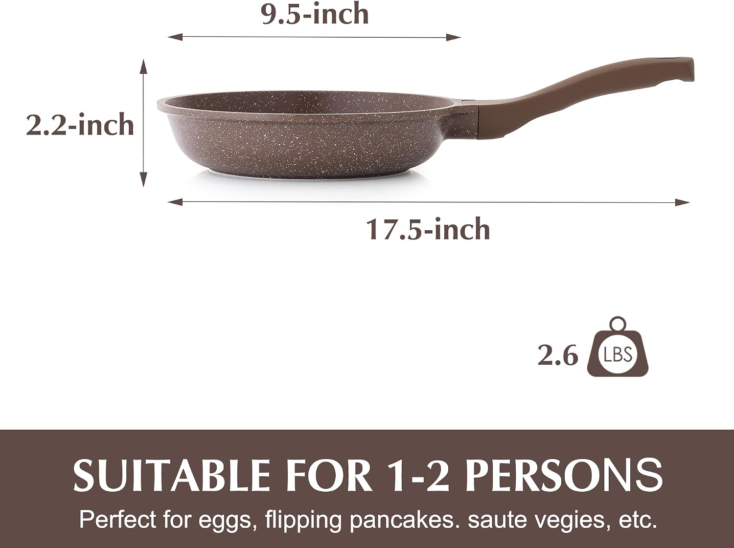 SENSARTE Nonstick Frying Pan Skillet, Swiss Granite Coating Omelette Pan, Healthy Stone Cookware Chef's Pan
