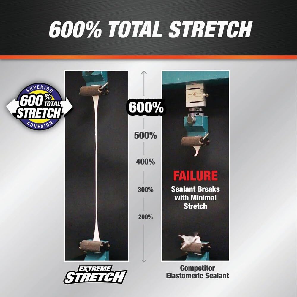 DAP Extreme Stretch Acrylic Urethane Premium Elastomeric Sealant, White, 10.1 Oz (7079818715)