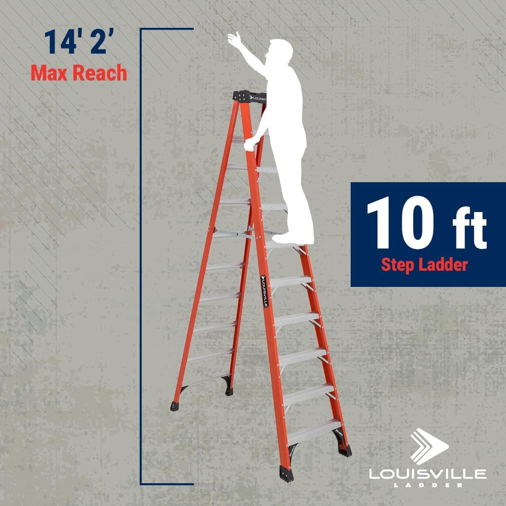 Louisville Ladder 6-Foot Fiberglass Step Ladder, 375-Pound Load Capacity, Type IAA, FS1406HD
