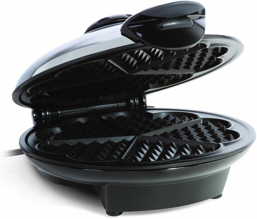 Euro Cuisine WM520 Heart Shaped Iron Waffle Maker - Eco-Friendly PTFE and PFOA Free Non Stick Plates, Perfect for V-Day & Special Occasions, 8-Inch