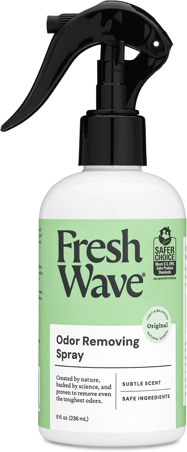 Fresh Wave Original Room and Fabric Air Freshener Spray, 2-Pk, 8 oz | Plant-based formula, Pet-safe and people-safe, Fabric and room deodorizer , For upholstery, carpets, shoes, and pet bedding