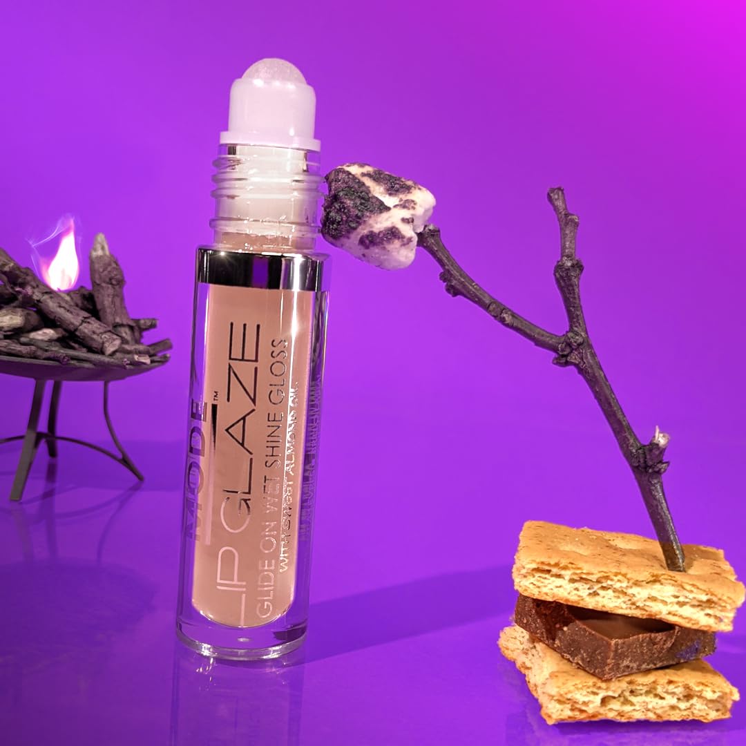 MODE Lip Glaze Cotton Candy Flavored Lip Gloss, Hydrating Sheer Wet Shine, Skincare Fruit Oils