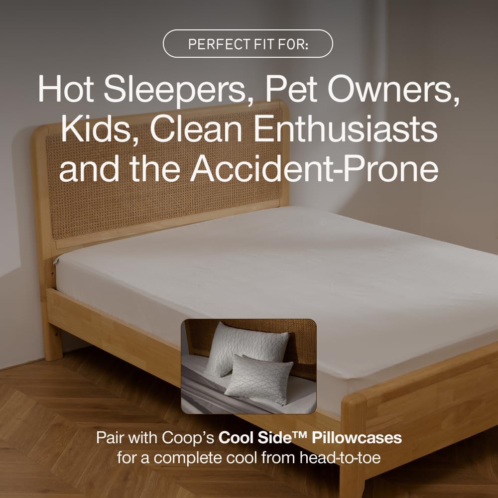 Coop Home Goods Ultra-Tech Waterproof Mattress Protector Cal King, Smooth Top Mattress Pad, Waterproof Cover, Up to 18 Inches Deep, Machine Washable, Noiseless Comfort, Cal King (72x84)