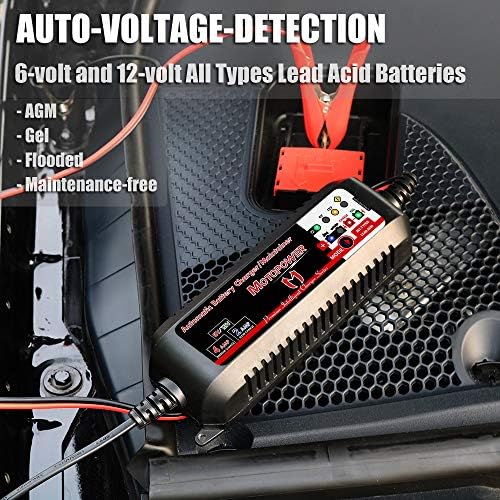 MOTOPOWER MP00207 6V and 12V 4AMP Automatic Smart Battery Charger | Battery Charger, Battery Maintainer