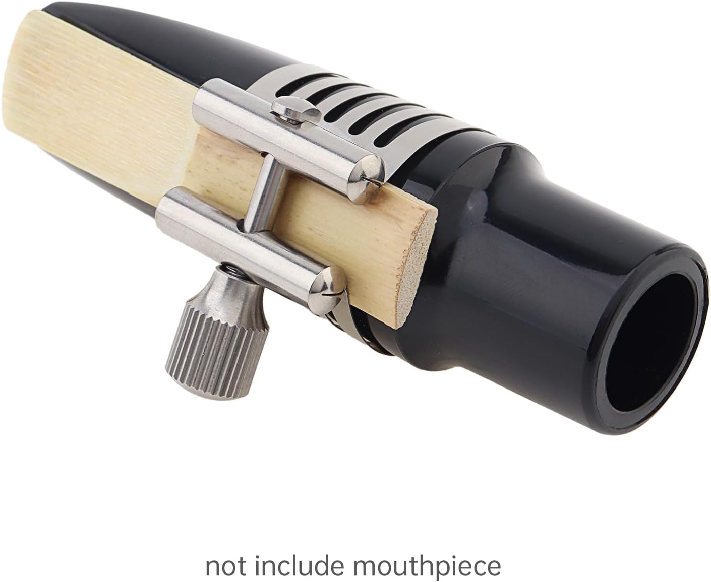 Alto Saxophone Mouthpiece Ligature Sax Ligature, Silver, Stainless Steel with Plastic Box for Alto Saxophone Ebonite Mouthpieces