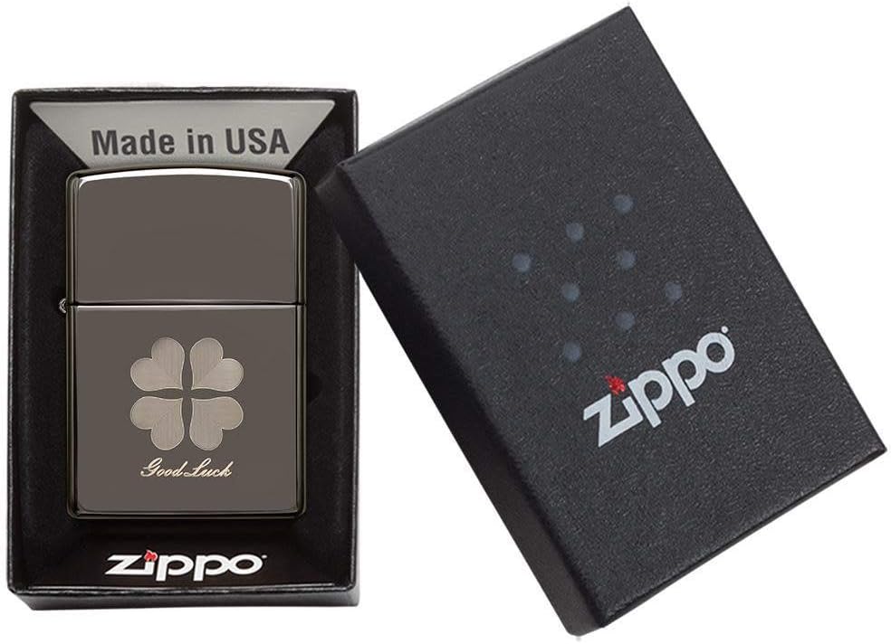 Zippo Clover Design Pocket Lighter, High Polish Chrome, One Size (ZO24699)