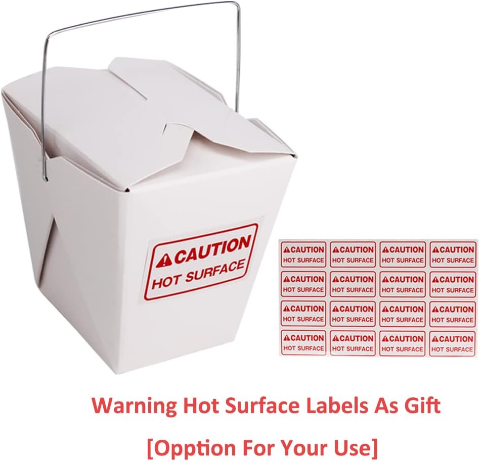 zmybcpack 50 Pack 32oz Chinese Take Out Food Boxes with Metal Wire Handle & Labels