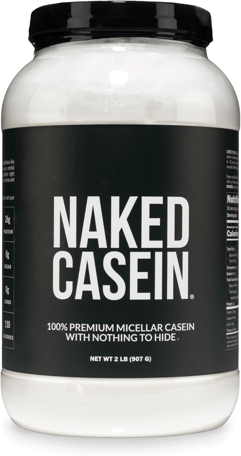 NAKED Casein - Vanilla Micellar Casein Protein - 5 Pound Bulk, NSF Certified, GMO-Free, Gluten-Free, Soy-Free, Preservative-Free - Stimulate Muscle Growth - Enhance Recovery - 61 Servings