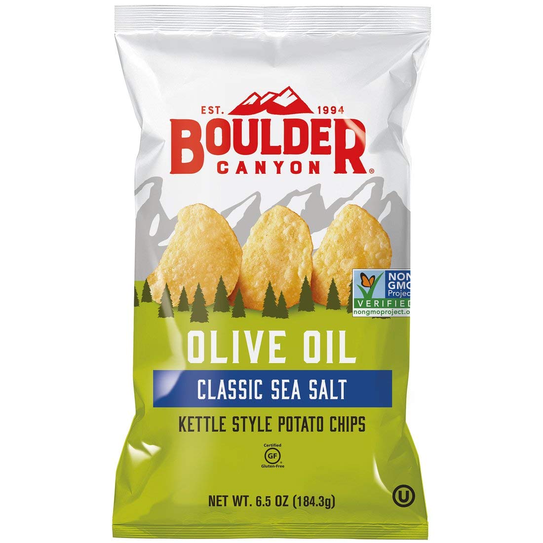 Boulder Canyon Avocado Oil Sea Salt Potato Chips 6 Count, 1.25 OZ