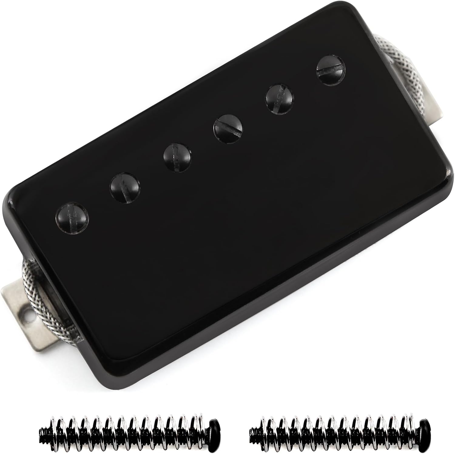 FLEOR Alnico5 Guitar Humbucker Pickup Set Chrome Bridge & Neck Pickups Compatible with LP style Guitar Part