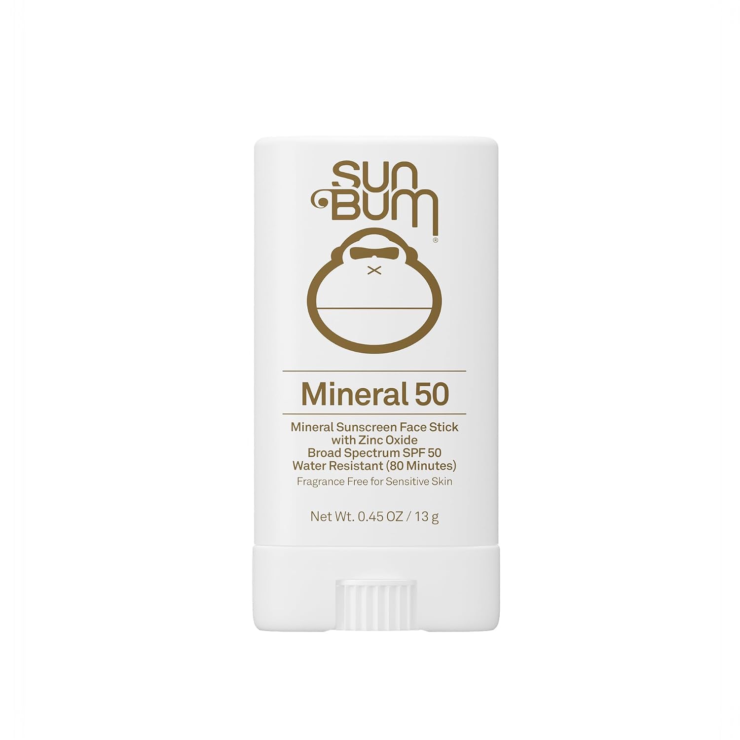 Sun Bum Mineral SPF 50 Face Stick Sunscreen - Travel Size, 0.45 oz | Broad Spectrum Sunscreen, for Sensative Skin, Vitamin E, Hawaii 104 Act Compliant (No Octinoxate & Oxybenzone)