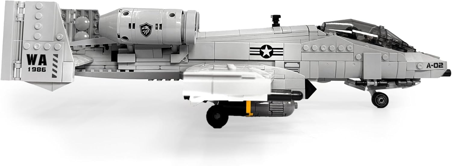 General Jim's A-10 Thunderbolt II Warthog Fighter Jet Building Blocks Set 931 Pieces Cold War Attack Aircraft Model Plane with Opening Cockpit