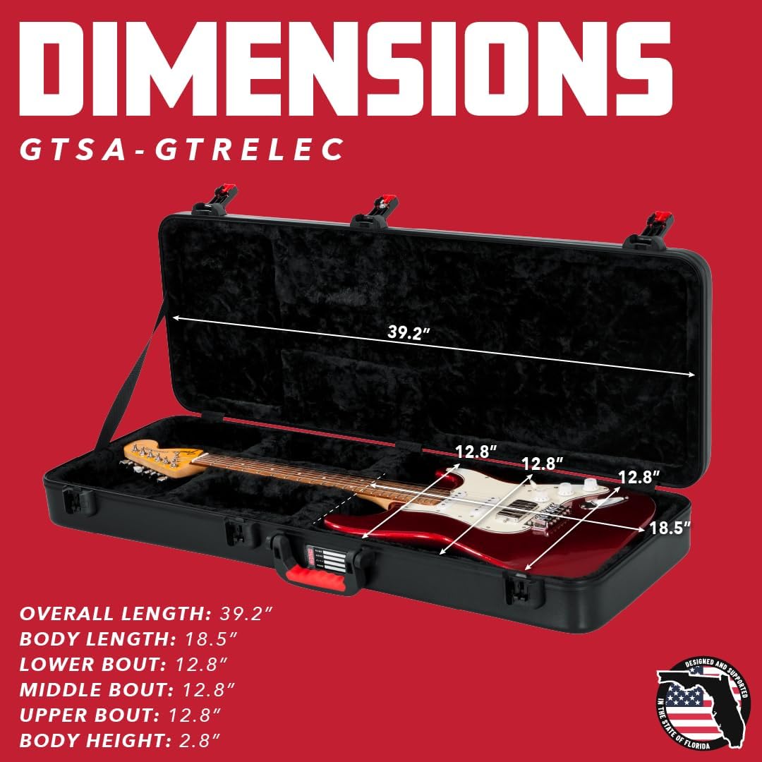 Gator Cases Molded Flight Case For SG Style Double Cut Away Guitars With TSA Approved Locking Latch, (GTSA-GTRSG)