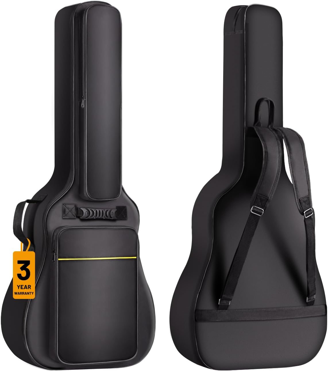CAHAYA Acoustic Guitar Case Soft Padded Gig Bag Water-Resistant 41 in | 0.3 In Thick Soft Padded Guitar Backpack with Back Handle Loop & Large Top