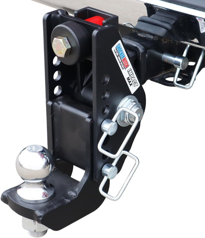 Shocker 20K Impact Max Cushion Drop Hitch - 0" to 7-1/2" Drop - Fits 2" Hitch Has 2-5/16"Ball - 20,000 lbs GTW