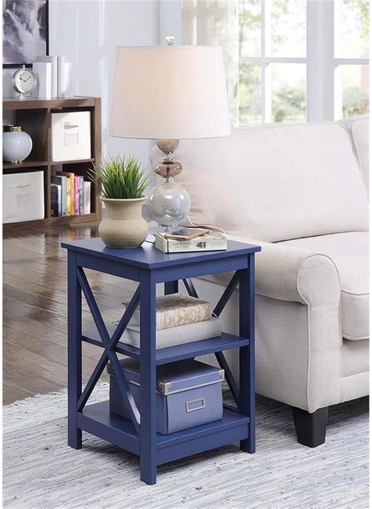Convenience Concepts Oxford End Table 15.75" - Modern Living Room Table with Storage Shelves, Transitional Nightstand Side Table for Home Decor and Display, Espresso
