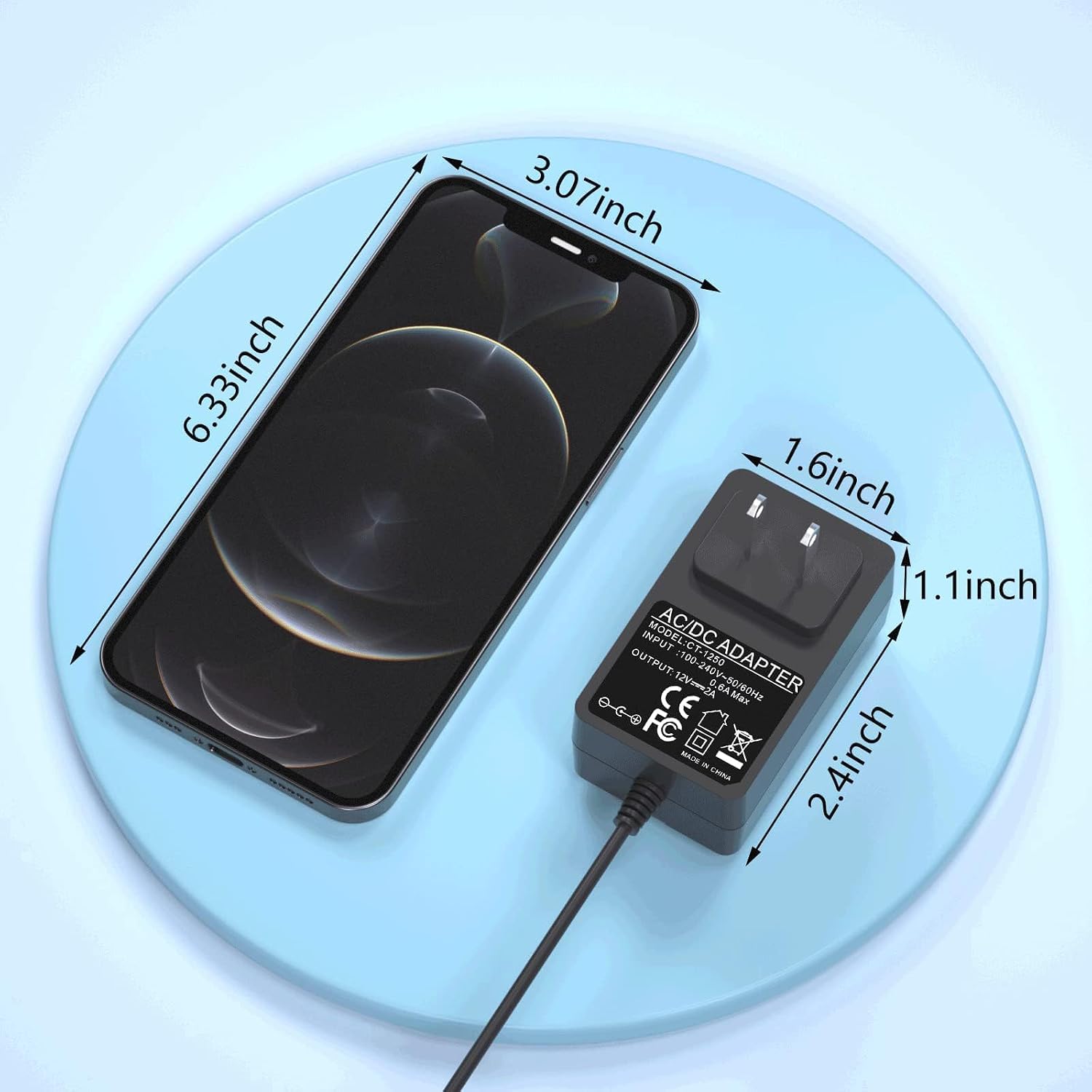 12V Power Cord Compatible with Soclean 2 CPAP Power Supply PNA1210 Sanitizer Equipment