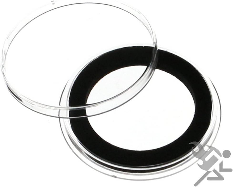 (5) Air-tite 30mm Black Ring Coin Holder Capsules for US Franklin Kennedy Seated Barber Walking Liberty Half Dollars