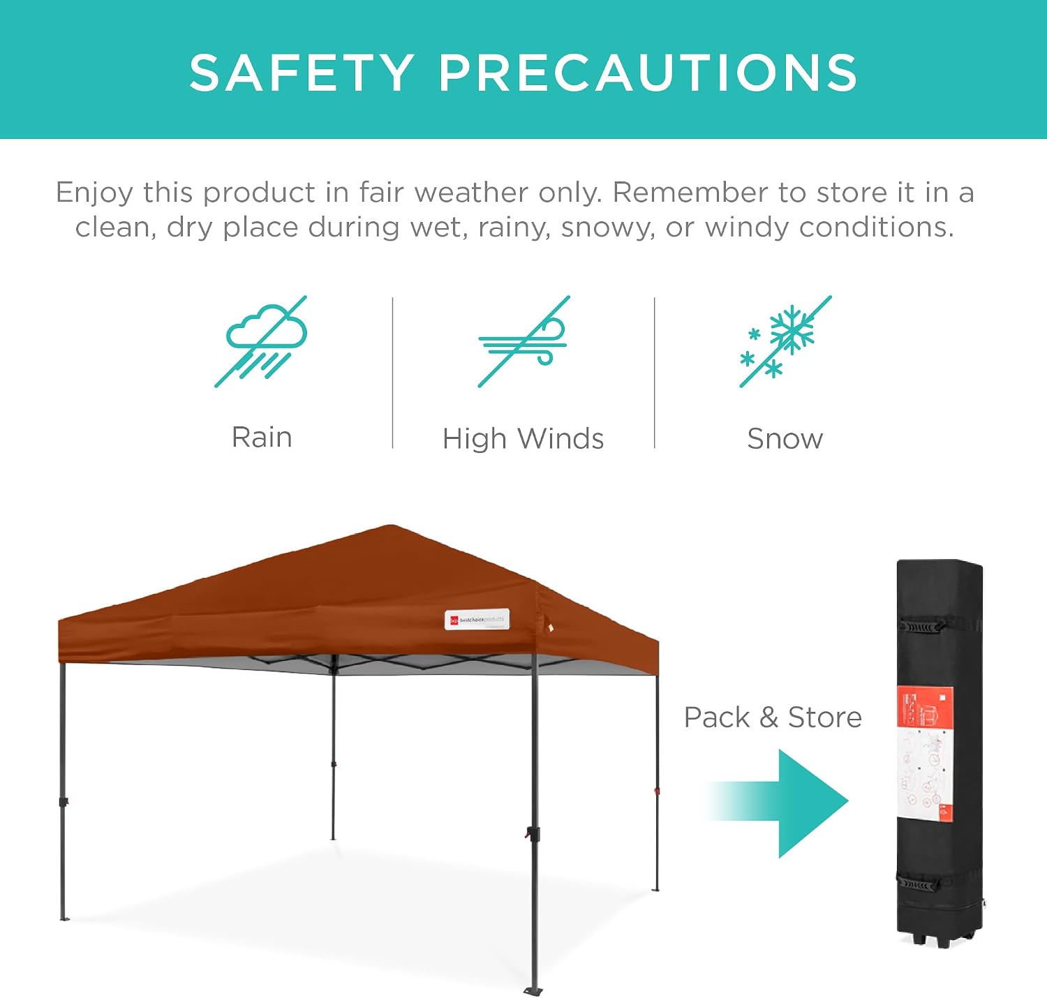 Best Choice Products 10x10ft Pop Up Canopy Tent, Outdoor Shade, 1 Person 1 Minute Set Up, Carry Case, 4 Weight Bags - White