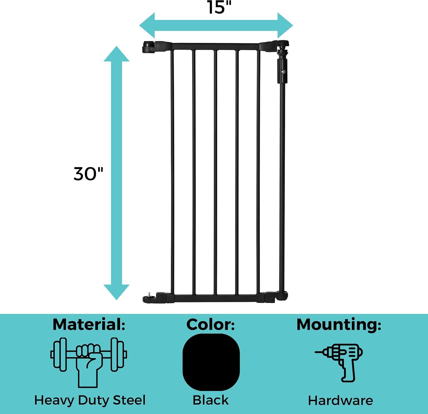 Toddleroo by North States - Deluxe Décor Safety Gate: Hardware Mounted Extra Wide Metal Baby Gate - Adjustable Child Gate - 38.3 to 72 Inches Wide - 30 Inches Tall - Matte Bronze
