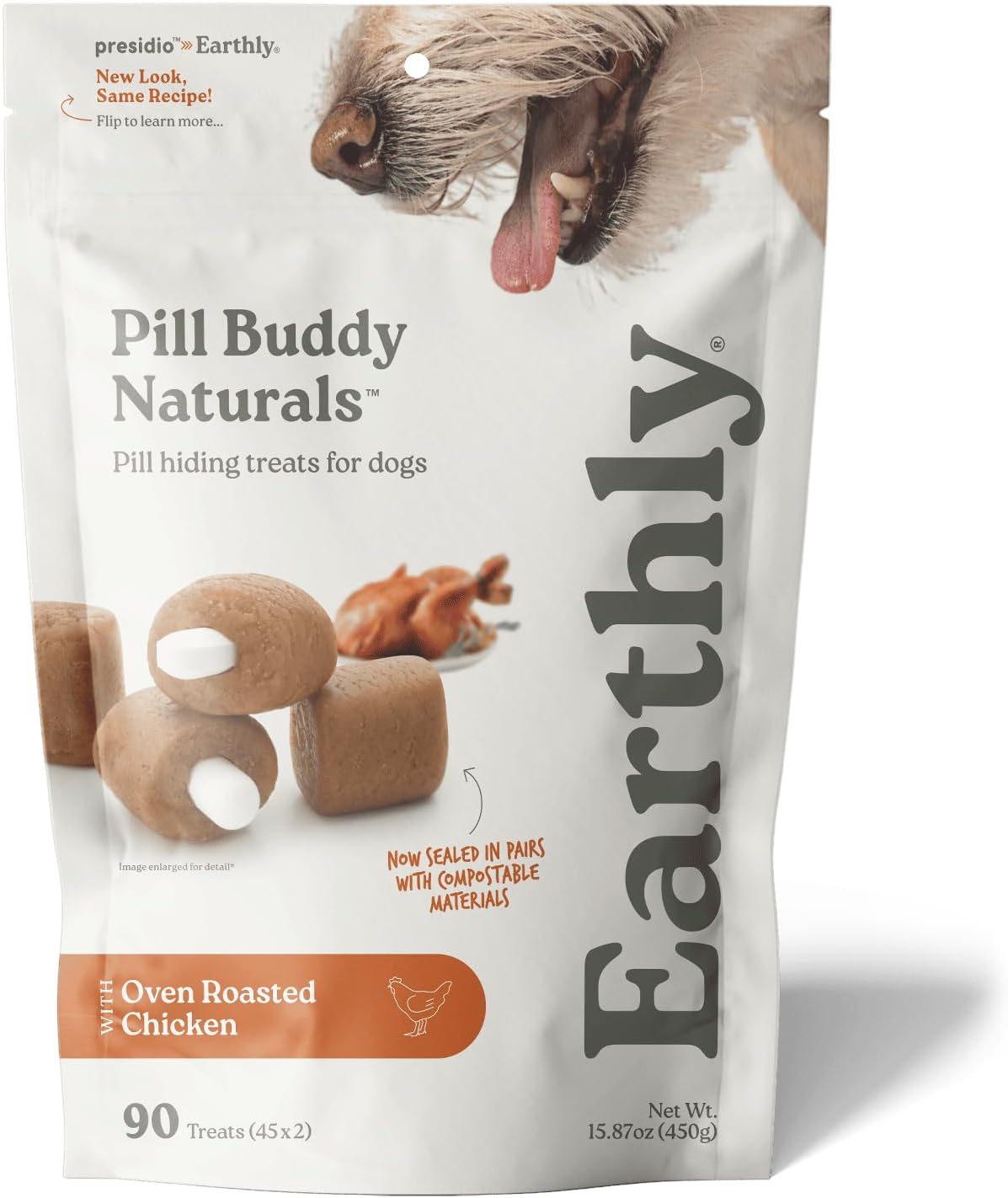 Presidio Earthly Pill Buddy Naturals - PB & Banana Recipe Pill Hiding Treats for Dogs - Make A Perfect Pill Concealing Pocket Or Pouch for Any Size Medication - 30 Servings