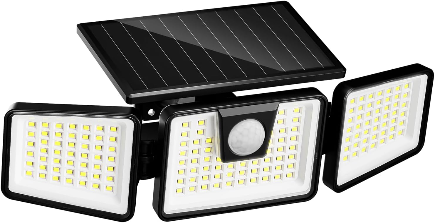 INCX Solar Lights Outdoor, 3000LM Motion Sensor Outdoor Lights, 2PCS, White
