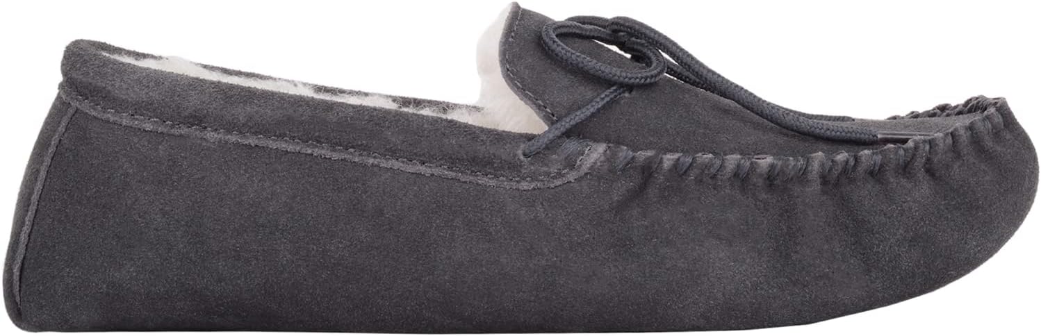 SNUGRUGS Men's Alfie Wool Lined Suede Sole Moccasin Slipper