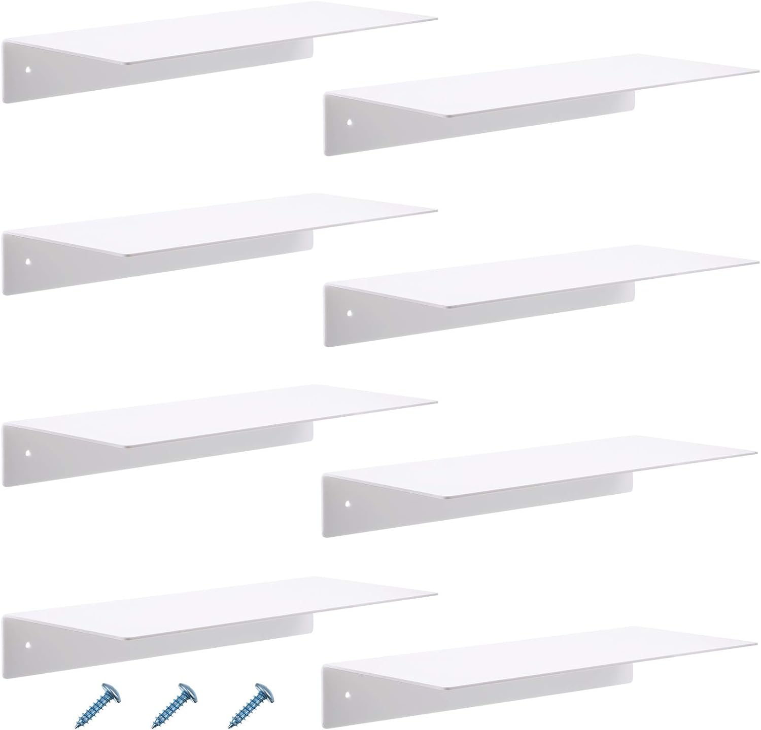 Blulu 8 Pcs Clear Acrylic Shelves 14 x 5 x 2 Inches Clear