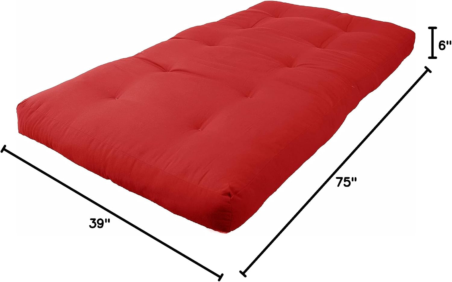Blazing Needles Renewal 6" Twill Futon Mattress, Queen, Sage