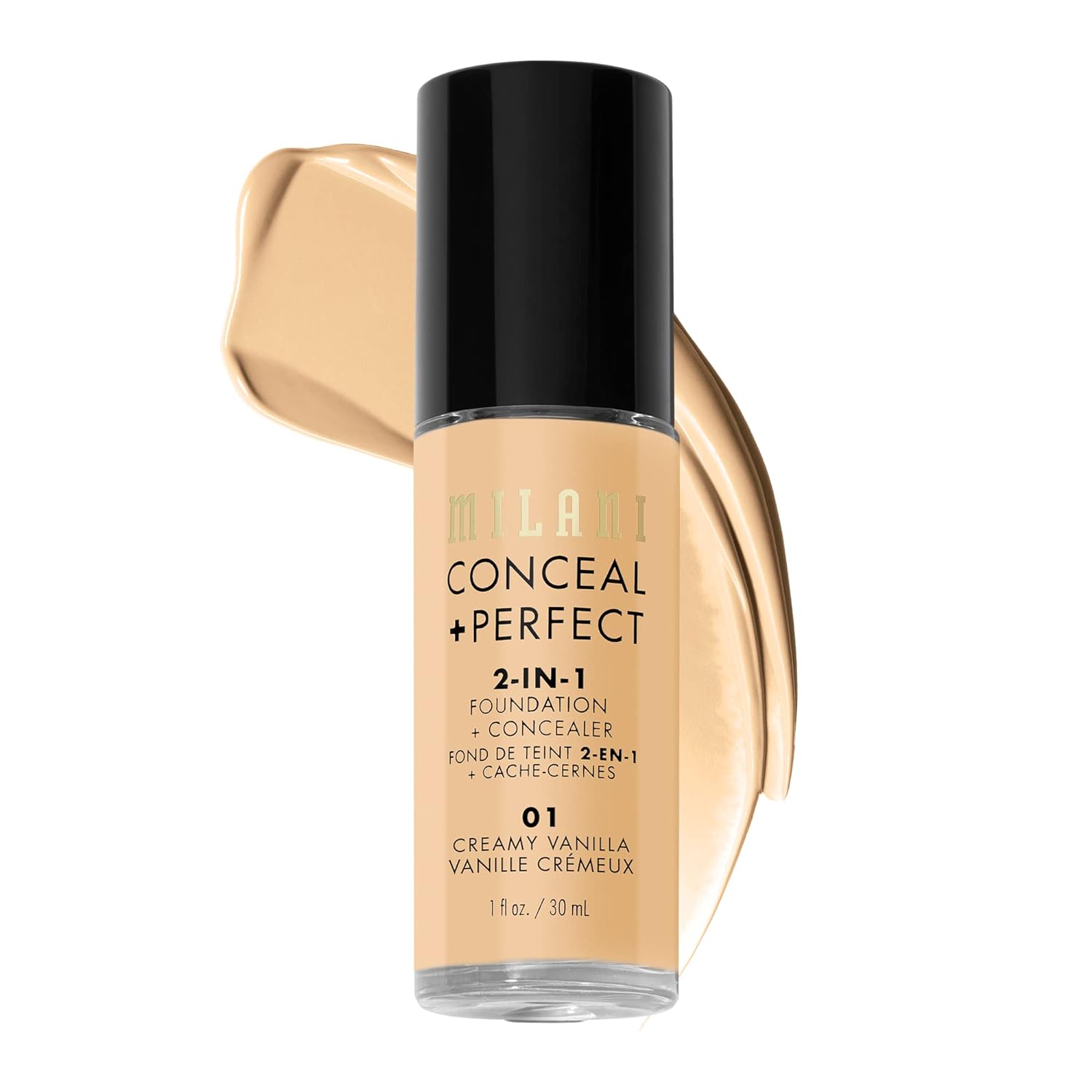 Milani Conceal + Perfect 2-in-1 Foundation + Concealer Makeup -13-Chestnut | Medium-To-Full Coverage, Natural-Matte Finish. Under Eye Corrector, Cover Redness & Imperfections. Waterproof & Sweat-Proof.