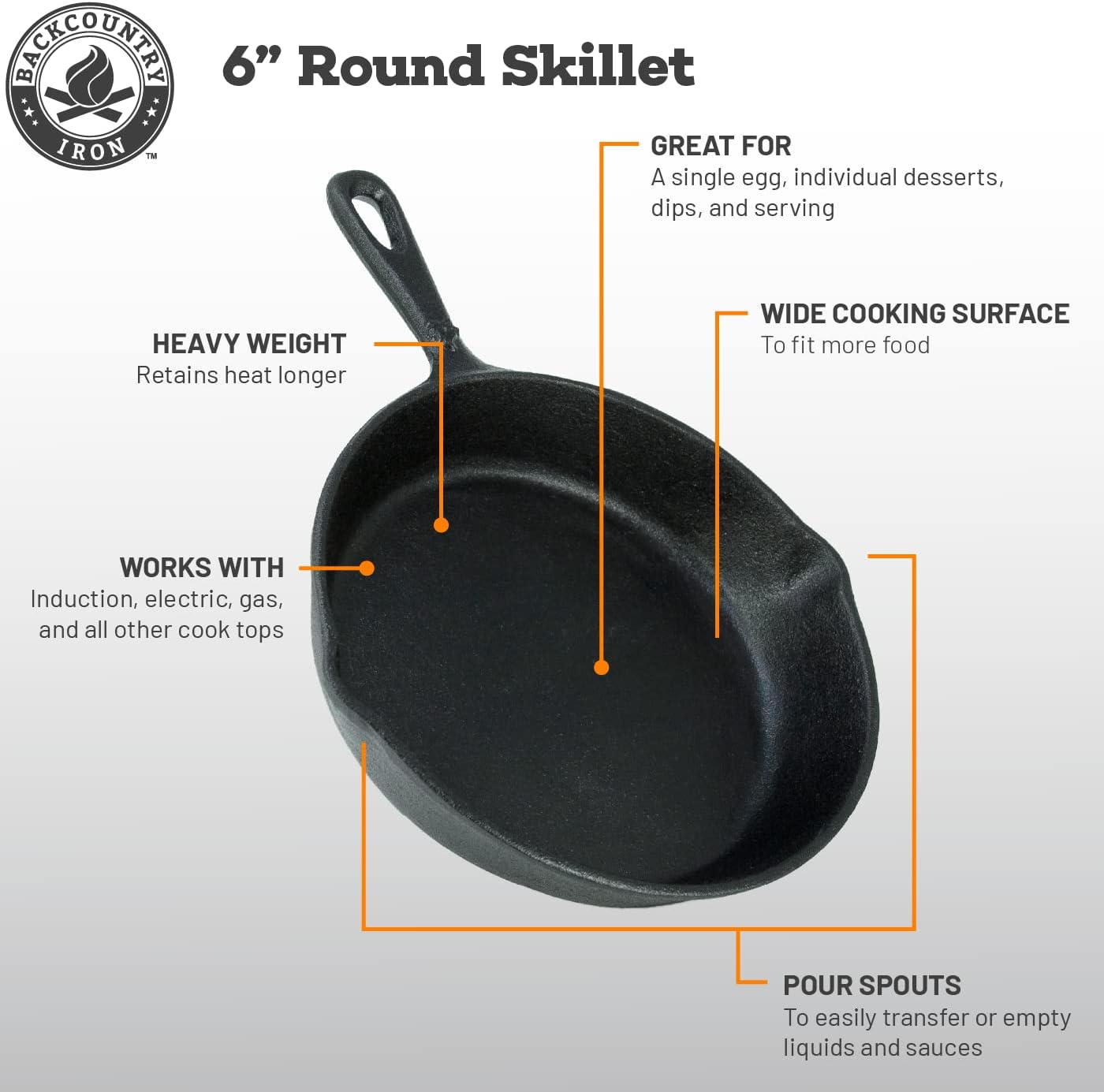 12 Inch Round Large Pre-Seasoned Cast Iron Skillet