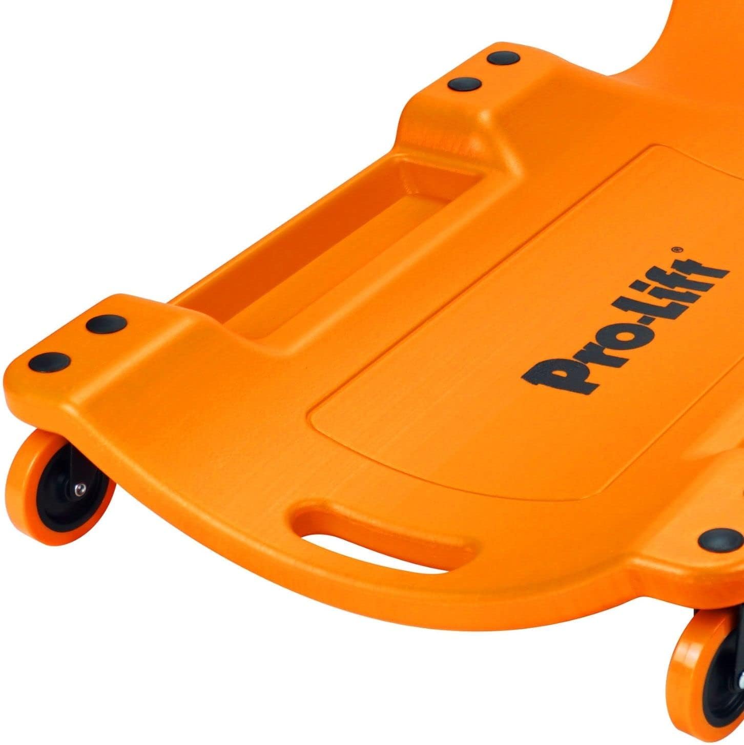 Pro Lift Mechanic Plastic Creeper 40 Inch - Blow Molded Ergonomic HDPE Body with Padded Headrest & Dual Tool Trays - 350 Lbs Capacity Red