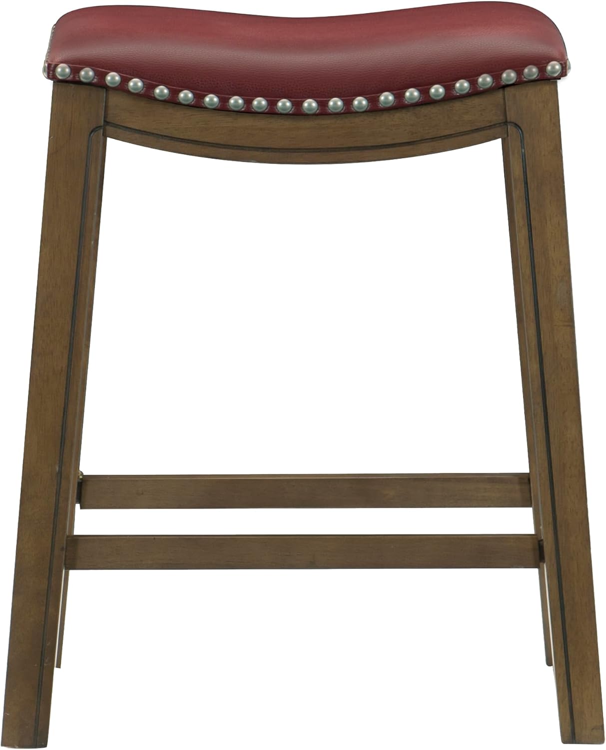 Lexicon Ordway Solid Wood Counter Height Stool - Saddle Kitchen Stool Counter Height Stools for Dining, Armless Chair Seating Options, Perfect for Casual Entertaining Spaces, 25" SH, Black