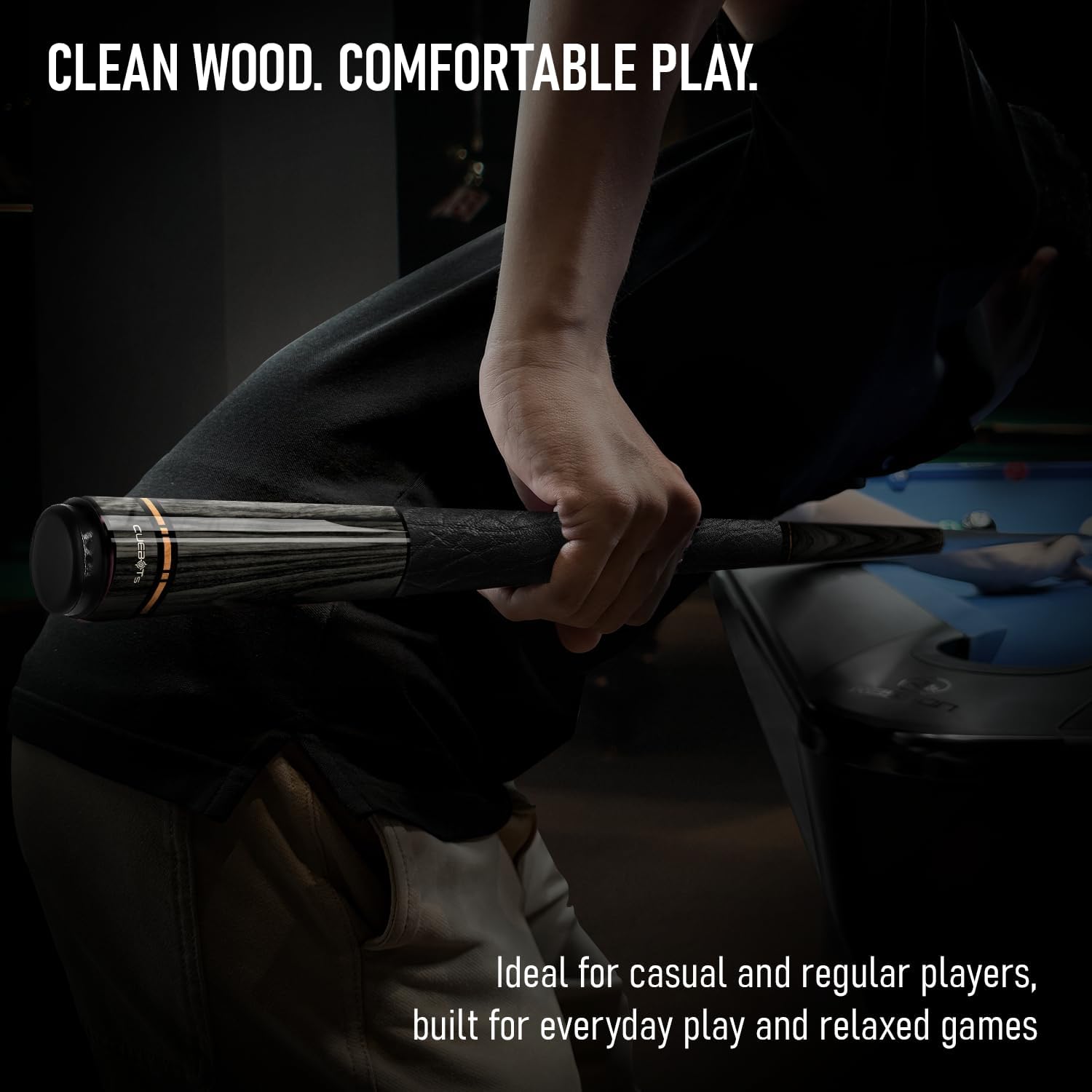 CUEBOTS Glass Fiber Cue, Glass Fiber House Cue Stick, Club Cue, Cue for Beginners, Durable Uni-QR, 3/8-10, 5/16-18 Joint, Long Lasting Glassfiber Shaft, 7-Layer Microfiber Tip