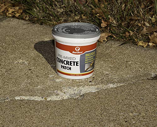 Red Devil 0645 Concrete Repair Patch, Cement Crack Filler, 5.5 Oz Squeeze Tube, Pre-Mixed, Pack of 1, Gray, Made in USA