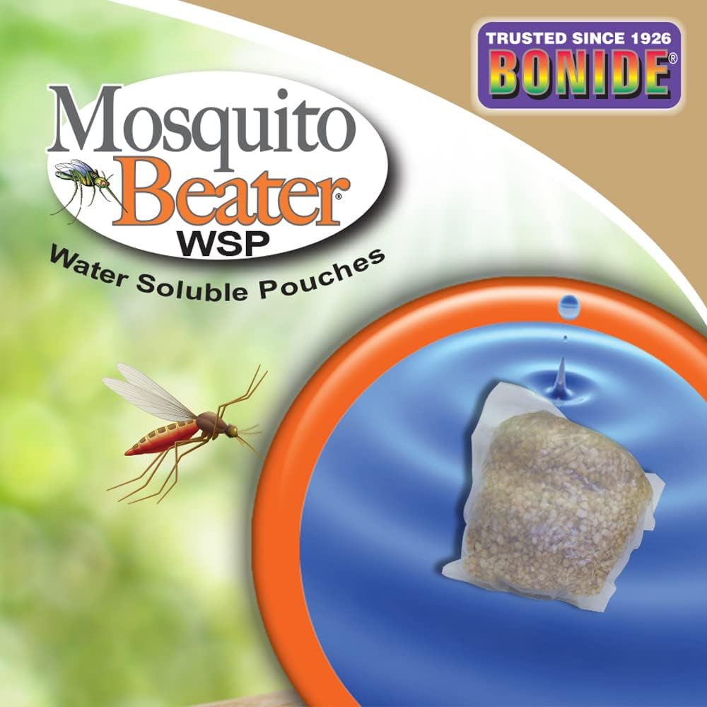 Bonide Mosquito Beater Water Soluble Pouches, Pack of 24 Pouches | Control Mosquito Larvae in Standing Water, Won't Harm Fish