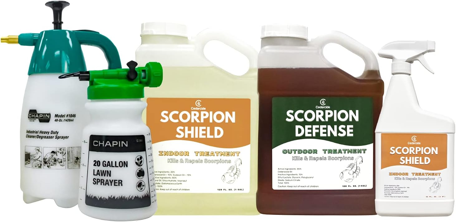 Cedarcide Indoor & Outdoor Scorpion Treatment Kit (Large) - Cedar Oil Pest Control Sprays - Kills & Repels Scorpions and Other Pests Guaranteed in