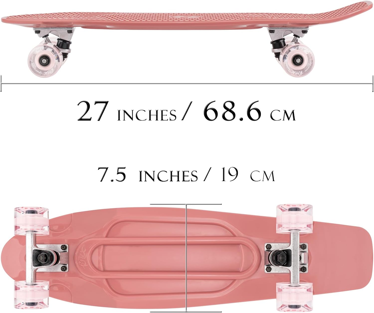 KMX Classic Retro Mini Cruiser Skateboard for Kids, Teens, Adults