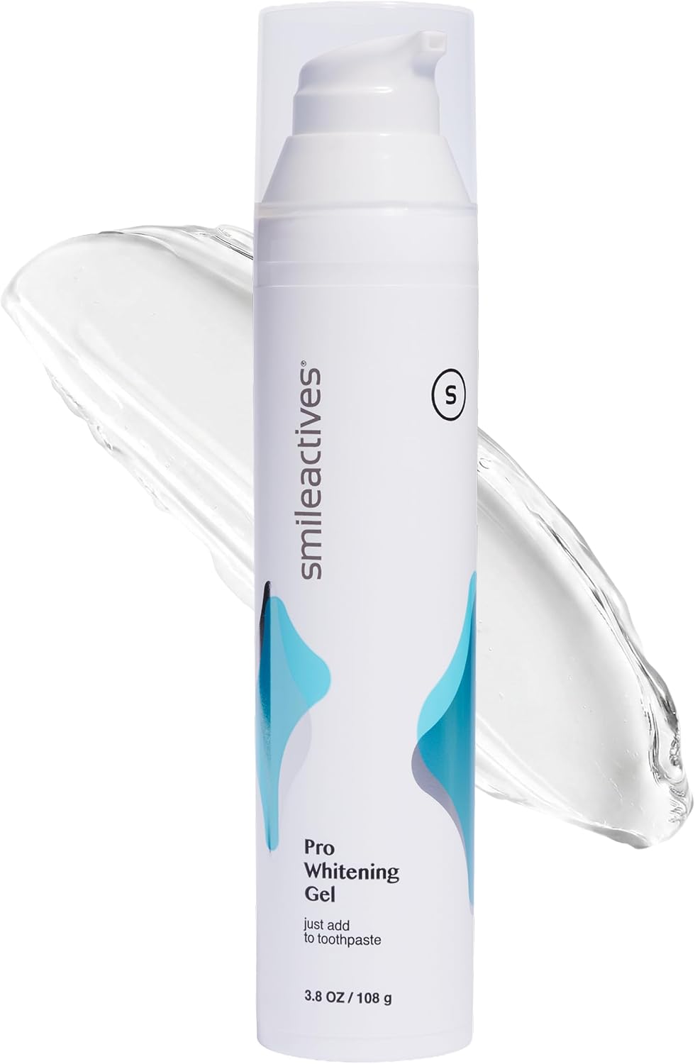Smileactives Teeth Whitening Gel Hydrogen Peroxide for All Toothpaste 3.8oz | Removes Coffee Stains & Discoloration, 90-Day Supply, Whiter Smile in Days