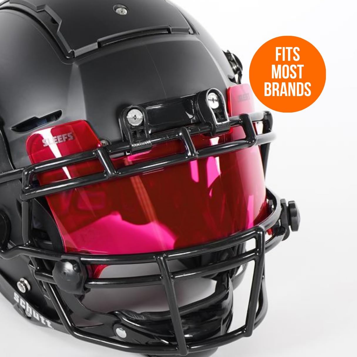 SLEEFS Clear Football Visor for Helmet - Professional Football Visor - Face & Eye Shield - Fits Youth & Adult Helmets - Includes Quick Visor Clips